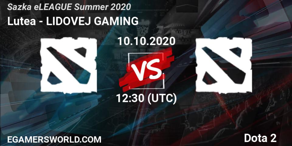 Lutea vs LIDOVEJ GAMING: Betting TIp, Match Prediction. 10.10.2020 at 12:01. Dota 2, Sazka eLEAGUE Summer 2020