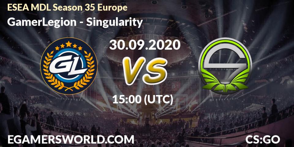 GamerLegion vs Singularity: Betting TIp, Match Prediction. 30.09.20. CS2 (CS:GO), ESEA MDL Season 35 Europe