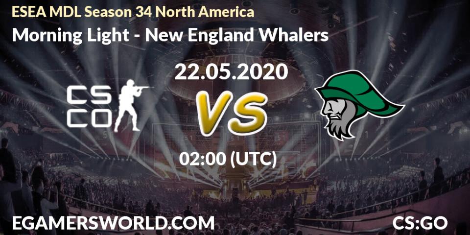 Morning Light vs New England Whalers: Betting TIp, Match Prediction. 22.05.2020 at 02:10. Counter-Strike (CS2), ESEA MDL Season 34 North America