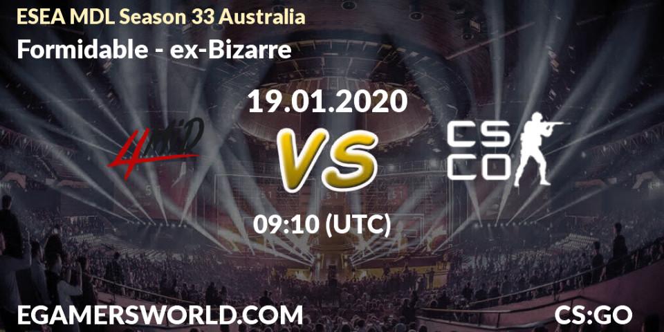 Formidable vs ex-Bizarre: Betting TIp, Match Prediction. 19.01.20. CS2 (CS:GO), ESEA MDL Season 33 Australia