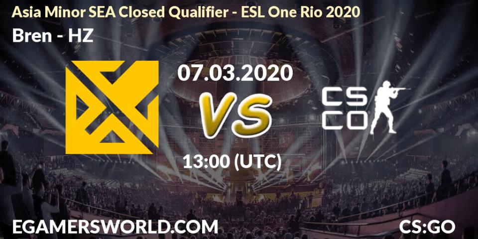 Bren vs HZ: Betting TIp, Match Prediction. 07.03.2020 at 13:00. Counter-Strike (CS2), Asia Minor SEA Closed Qualifier - ESL One Rio 2020