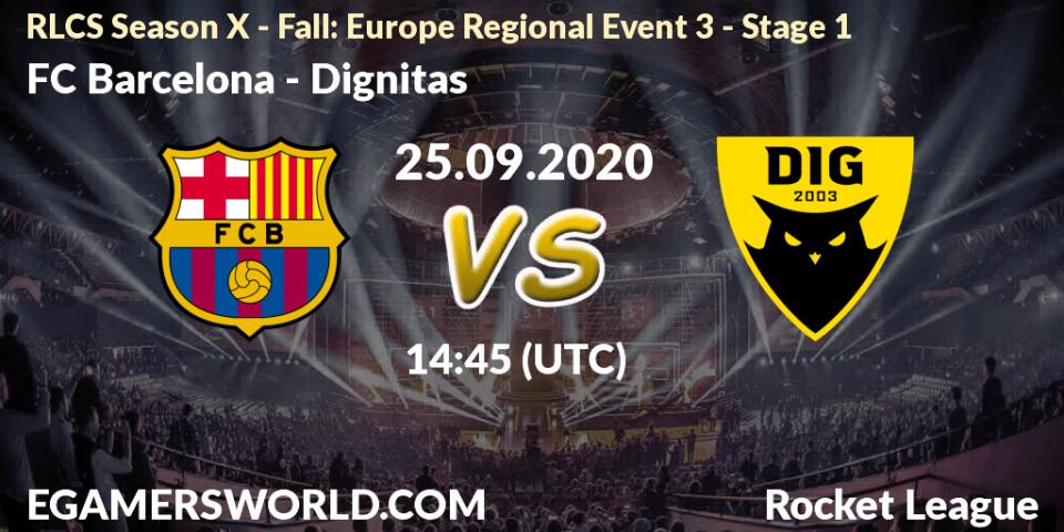 FC Barcelona vs Dignitas: Betting TIp, Match Prediction. 25.09.20. Rocket League, RLCS Season X - Fall: Europe Regional Event 3 - Stage 1