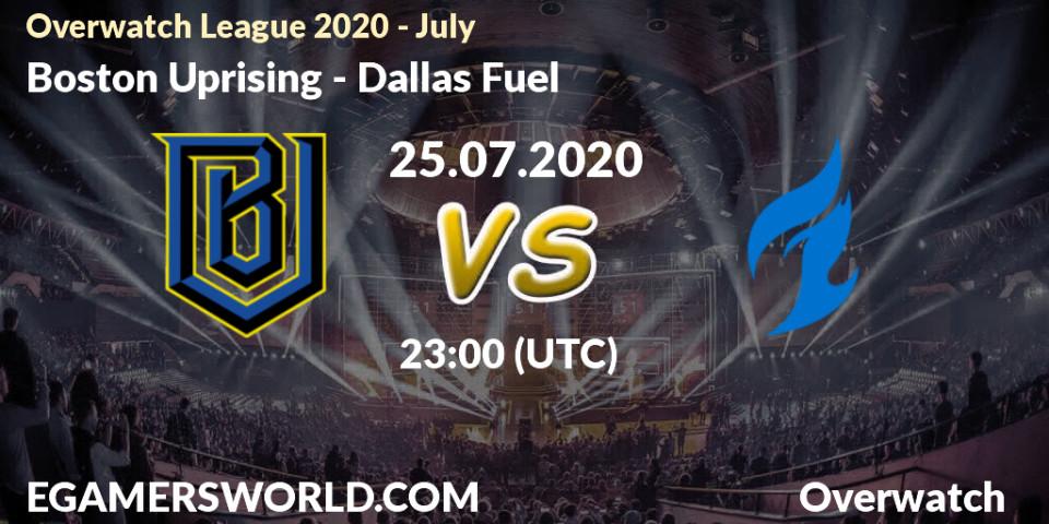Boston Uprising vs Dallas Fuel: Betting TIp, Match Prediction. 25.07.20. Overwatch, Overwatch League 2020 - July