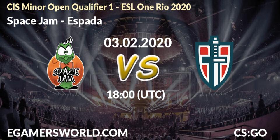 Space Jam vs Espada: Betting TIp, Match Prediction. 03.02.20. CS2 (CS:GO), CIS Minor Open Qualifier 1 - ESL One Rio 2020