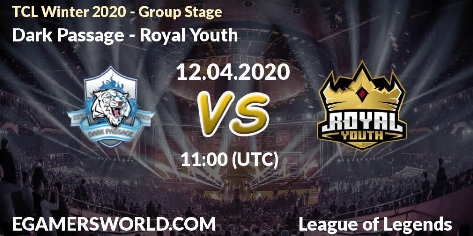 Dark Passage vs Royal Youth: Betting TIp, Match Prediction. 14.04.20. LoL, TCL Winter 2020 - Group Stage