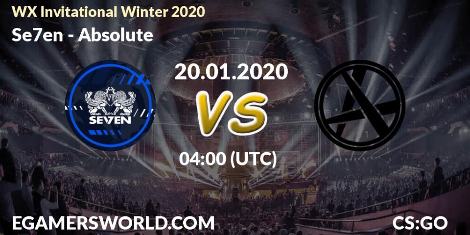 Se7en vs Absolute: Betting TIp, Match Prediction. 20.01.20. CS2 (CS:GO), WX Invitational Winter 2020