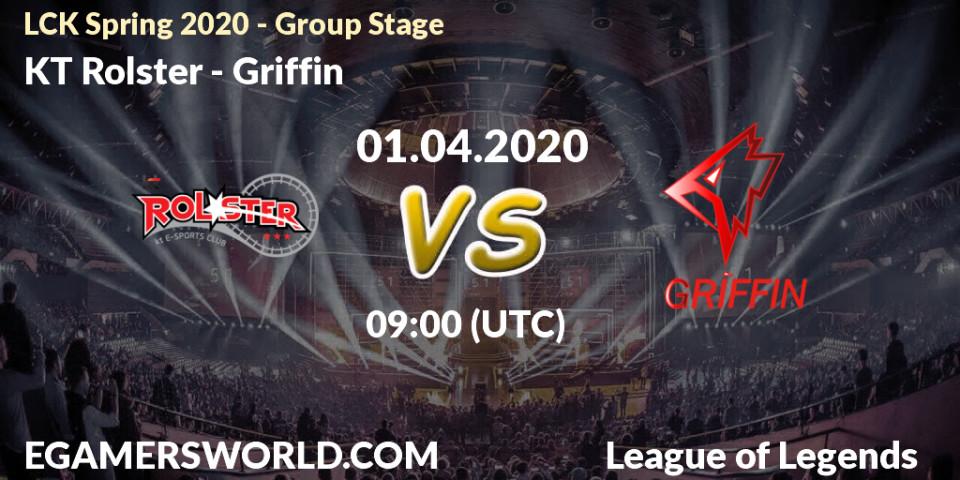 KT Rolster vs Griffin: Betting TIp, Match Prediction. 01.04.20. LoL, LCK Spring 2020 - Group Stage