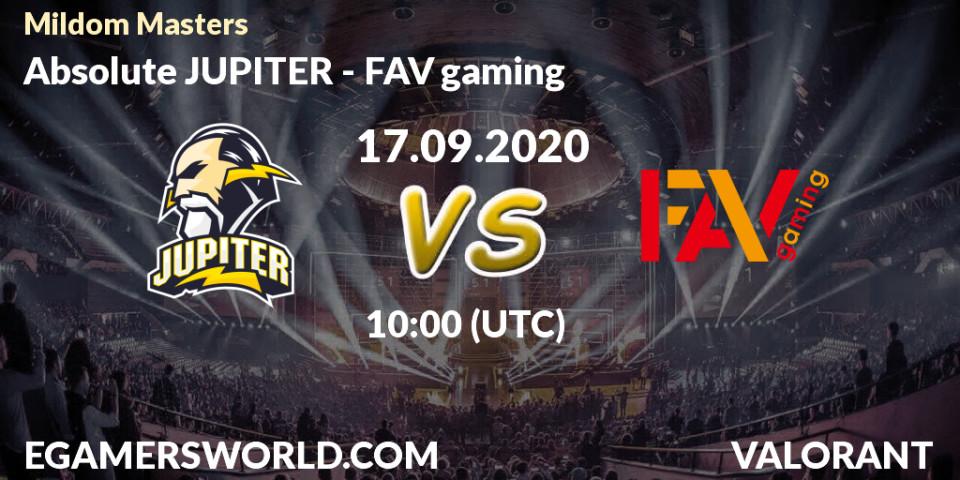 Absolute JUPITER vs FAV gaming: Betting TIp, Match Prediction. 23.09.2020 at 10:00. VALORANT, Mildom Masters