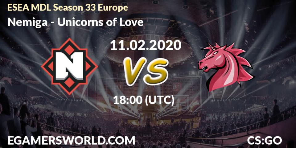 Nemiga vs Unicorns of Love: Betting TIp, Match Prediction. 11.02.20. CS2 (CS:GO), ESEA MDL Season 33 Europe