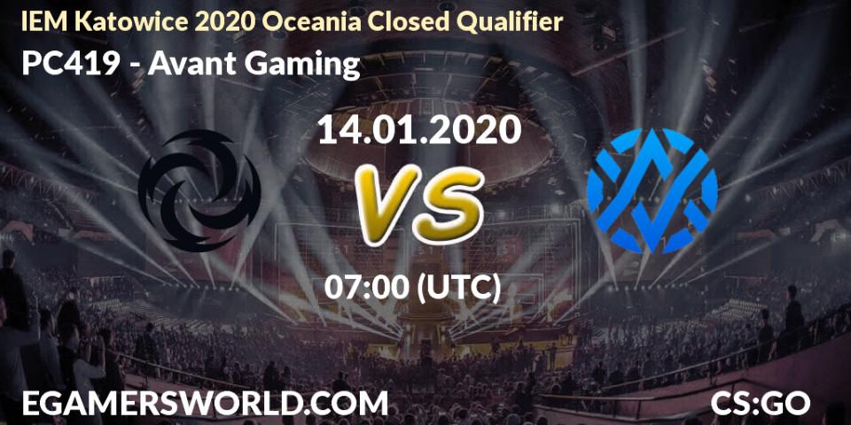 PC419 vs Avant Gaming: Betting TIp, Match Prediction. 14.01.20. CS2 (CS:GO), IEM Katowice 2020 Oceania Closed Qualifier