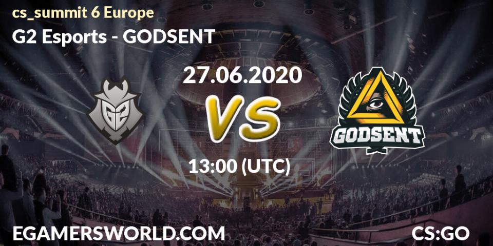 G2 Esports vs GODSENT: Betting TIp, Match Prediction. 27.06.20. CS2 (CS:GO), cs_summit 6 Europe