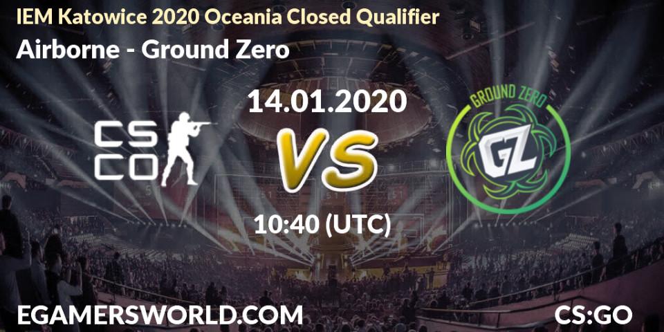 Airborne vs Ground Zero: Betting TIp, Match Prediction. 14.01.2020 at 10:45. Counter-Strike (CS2), IEM Katowice 2020 Oceania Closed Qualifier