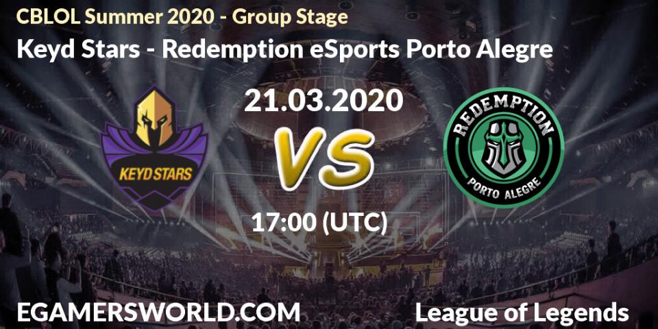 Keyd Stars vs Redemption eSports Porto Alegre: Betting TIp, Match Prediction. 10.04.20. LoL, CBLOL Summer 2020 - Group Stage