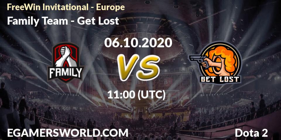Family Team vs Get Lost: Betting TIp, Match Prediction. 06.10.20. Dota 2, FreeWin Invitational - Europe