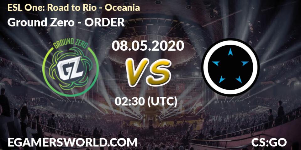 Ground Zero vs ORDER: Betting TIp, Match Prediction. 08.05.20. CS2 (CS:GO), ESL One: Road to Rio - Oceania