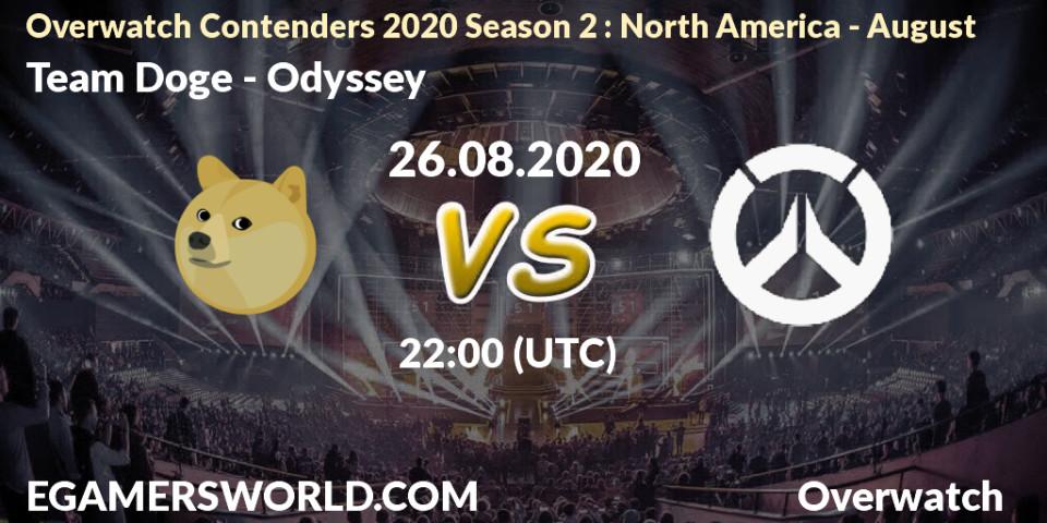 Team Doge vs Odyssey: Betting TIp, Match Prediction. 26.08.2020 at 22:00. Overwatch, Overwatch Contenders 2020 Season 2: North America - August