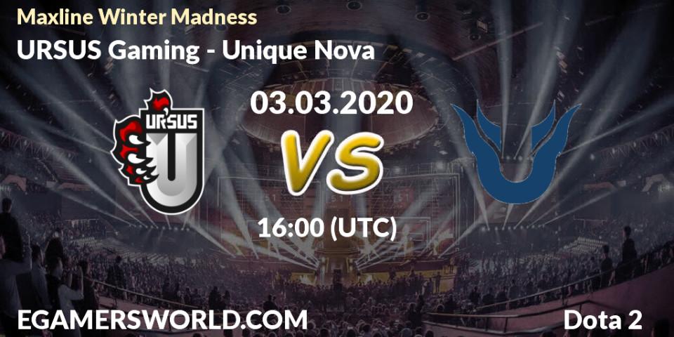 URSUS Gaming vs Unique Nova: Betting TIp, Match Prediction. 03.03.20. Dota 2, Maxline Winter Madness