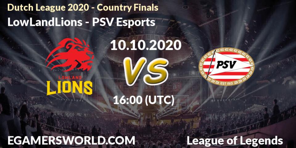 LowLandLions vs PSV Esports: Betting TIp, Match Prediction. 10.10.2020 at 16:15. LoL, Dutch League 2020 - Country Finals