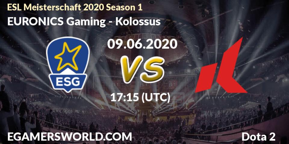 EURONICS Gaming vs Kolossus: Betting TIp, Match Prediction. 09.06.2020 at 17:15. Dota 2, ESL Meisterschaft 2020 Season 1