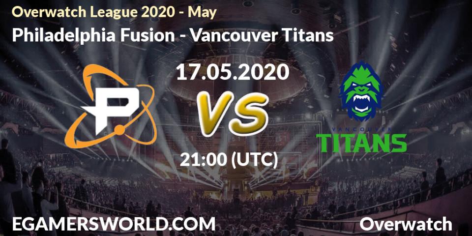 Philadelphia Fusion vs Vancouver Titans: Betting TIp, Match Prediction. 17.05.20. Overwatch, Overwatch League 2020 - May