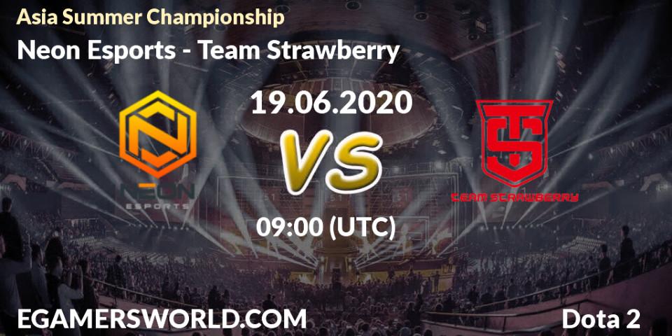 Neon Esports vs Team Strawberry: Betting TIp, Match Prediction. 19.06.20. Dota 2, Asia Summer Championship