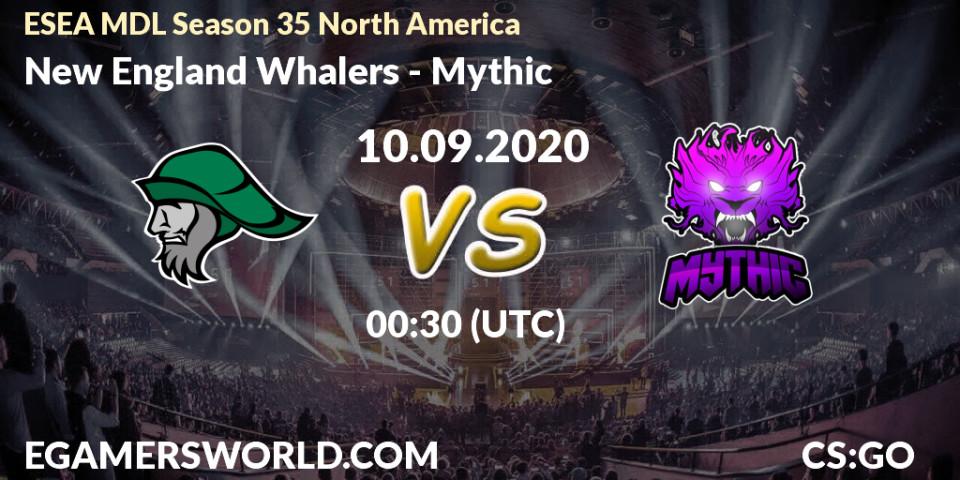 New England Whalers vs Mythic: Betting TIp, Match Prediction. 10.09.2020 at 00:30. Counter-Strike (CS2), ESEA MDL Season 35 North America