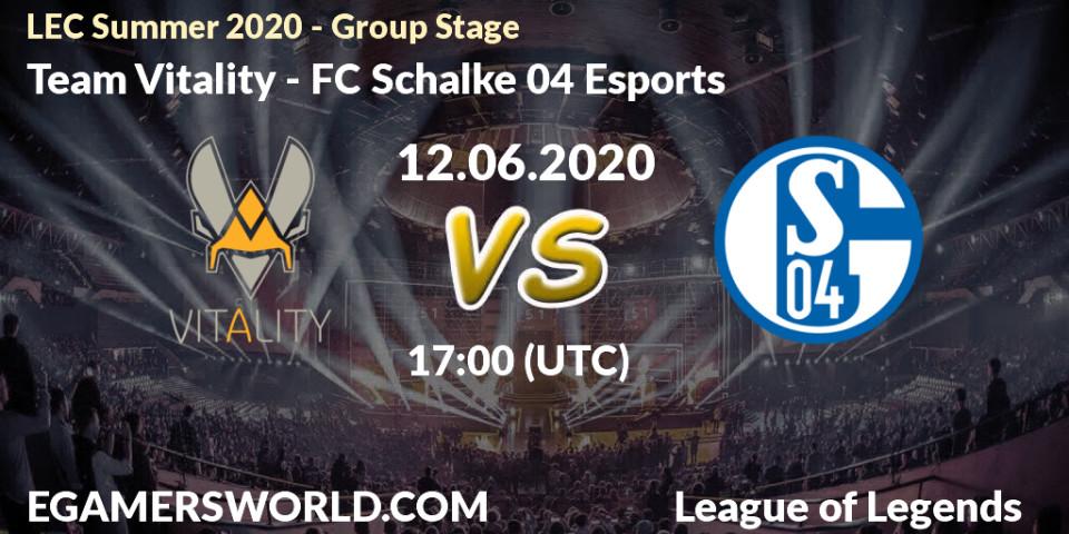 Team Vitality vs FC Schalke 04 Esports: Betting TIp, Match Prediction. 12.06.20. LoL, LEC Summer 2020 - Group Stage