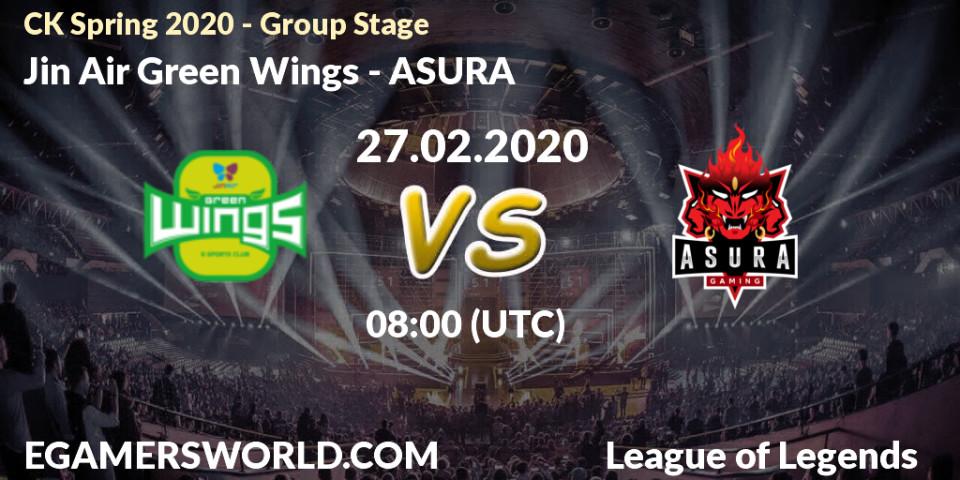 Jin Air Green Wings vs ASURA: Betting TIp, Match Prediction. 27.02.20. LoL, CK Spring 2020 - Group Stage