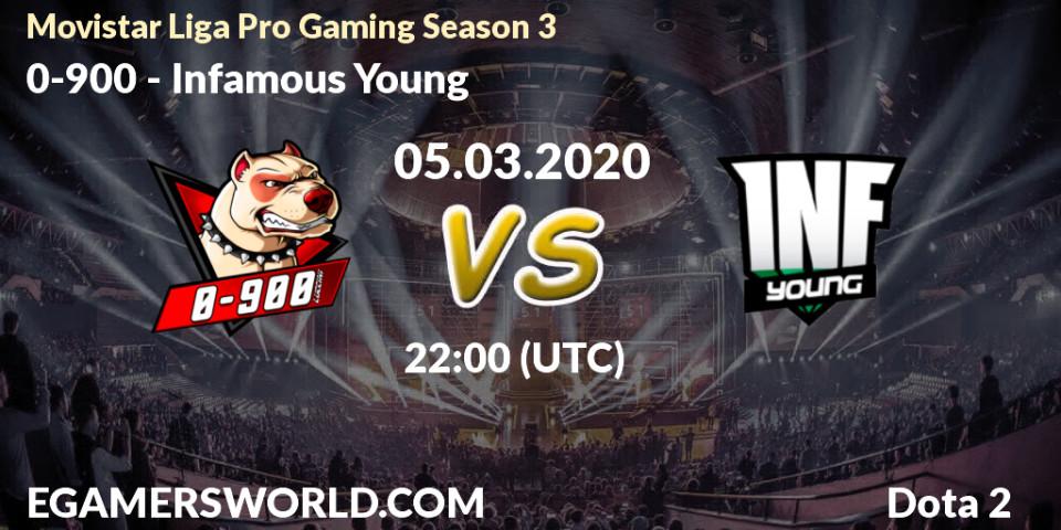 0-900 vs Infamous Young: Betting TIp, Match Prediction. 05.03.20. Dota 2, Movistar Liga Pro Gaming Season 3