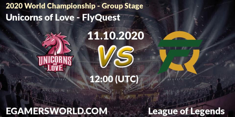 Unicorns of Love vs FlyQuest: Betting TIp, Match Prediction. 11.10.2020 at 12:00. LoL, 2020 World Championship - Group Stage