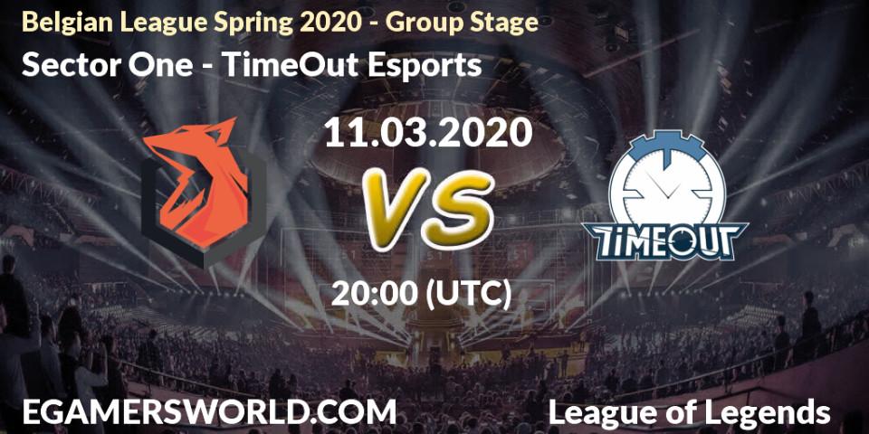Sector One vs TimeOut Esports: Betting TIp, Match Prediction. 11.03.2020 at 20:00. LoL, Belgian League Spring 2020 - Group Stage