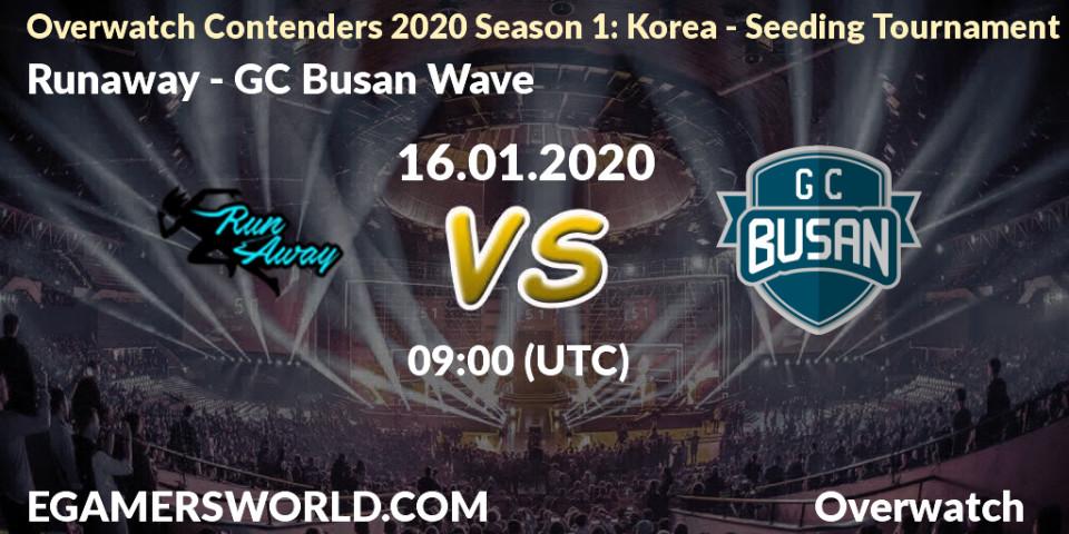 Runaway vs GC Busan Wave: Betting TIp, Match Prediction. 16.01.20. Overwatch, Overwatch Contenders 2020 Season 1: Korea - Seeding Tournament