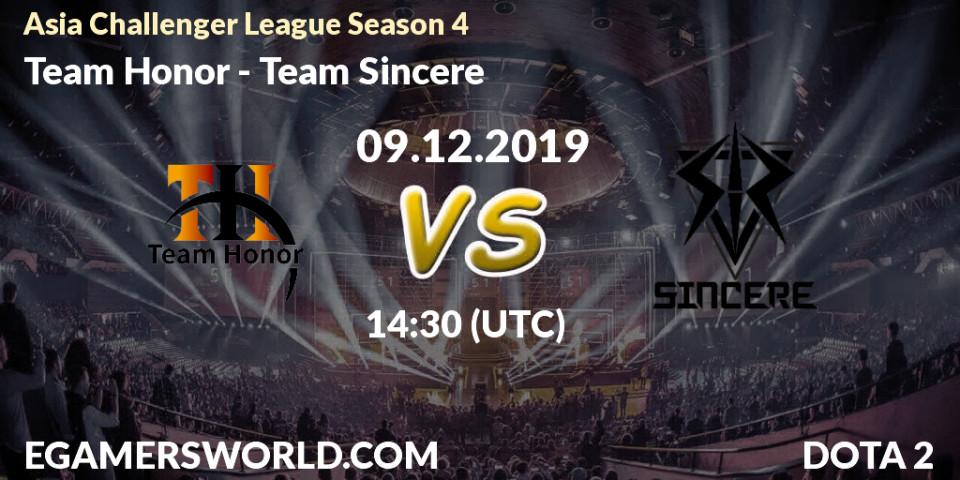 Team Honor vs Team Sincere: Betting TIp, Match Prediction. 09.12.19. Dota 2, Asia Challenger League Season 4