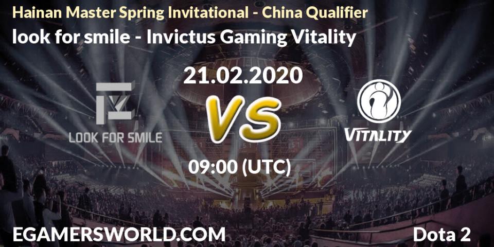 look for smile vs Invictus Gaming Vitality: Betting TIp, Match Prediction. 21.02.20. Dota 2, Hainan Master Spring Invitational - China Qualifier