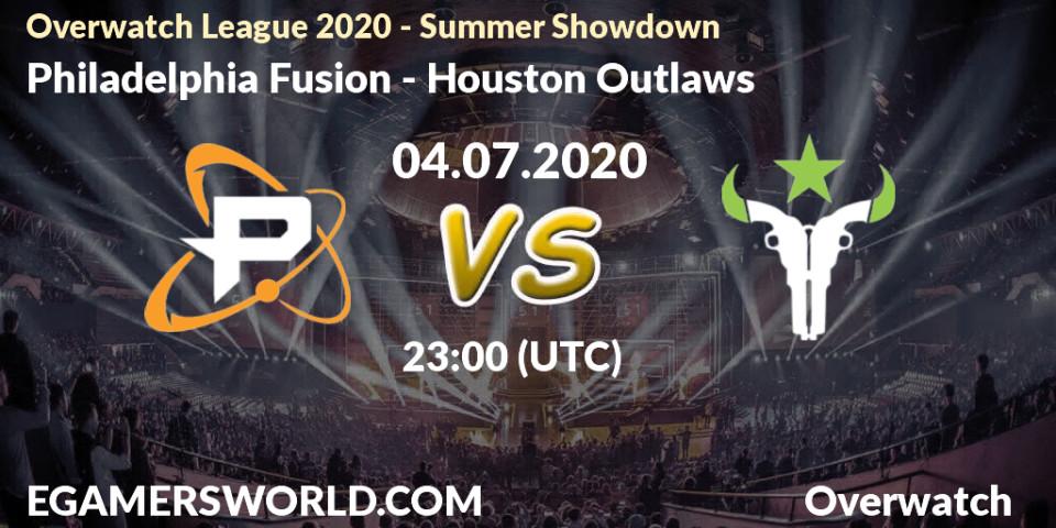 Philadelphia Fusion vs Houston Outlaws: Betting TIp, Match Prediction. 05.07.20. Overwatch, Overwatch League 2020 - Summer Showdown