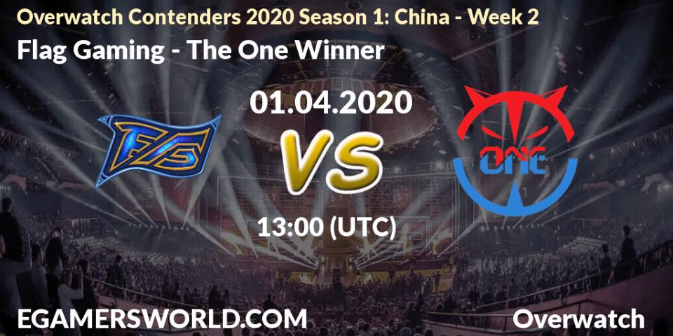 Flag Gaming vs The One Winner: Betting TIp, Match Prediction. 01.04.20. Overwatch, Overwatch Contenders 2020 Season 1: China - Week 2