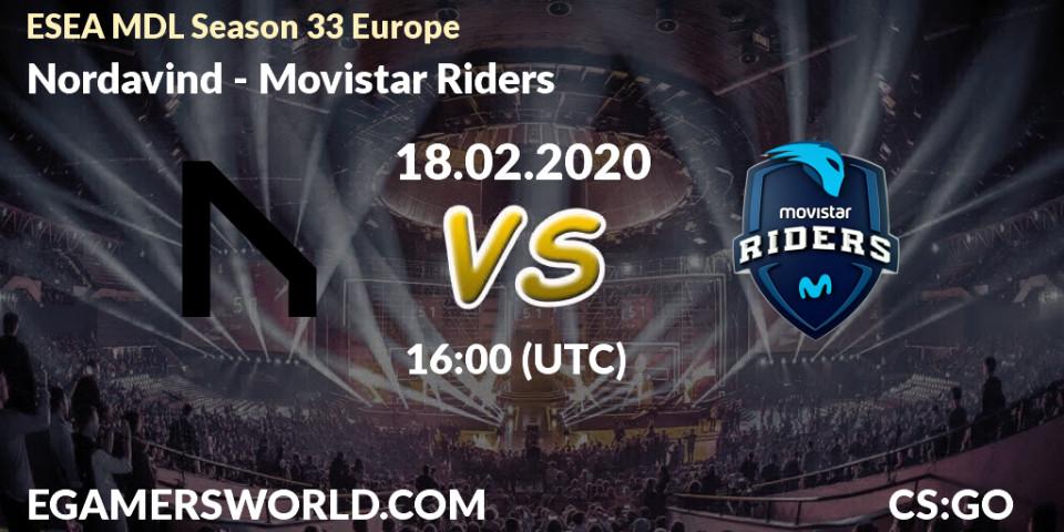 Nordavind vs Movistar Riders: Betting TIp, Match Prediction. 18.02.20. CS2 (CS:GO), ESEA MDL Season 33 Europe