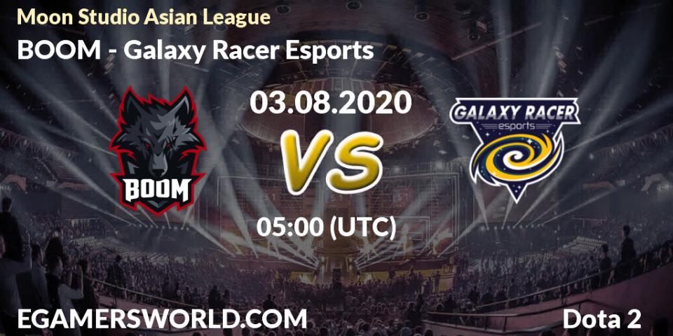 BOOM vs Galaxy Racer Esports: Betting TIp, Match Prediction. 04.08.2020 at 10:07. Dota 2, Moon Studio Asian League
