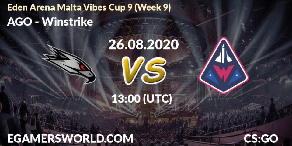 AGO vs Winstrike: Betting TIp, Match Prediction. 26.08.20. CS2 (CS:GO), Eden Arena Malta Vibes Cup 9 (Week 9)