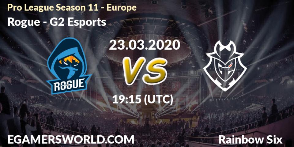 Rogue vs G2 Esports: Betting TIp, Match Prediction. 23.03.20. Rainbow Six, Pro League Season 11 - Europe