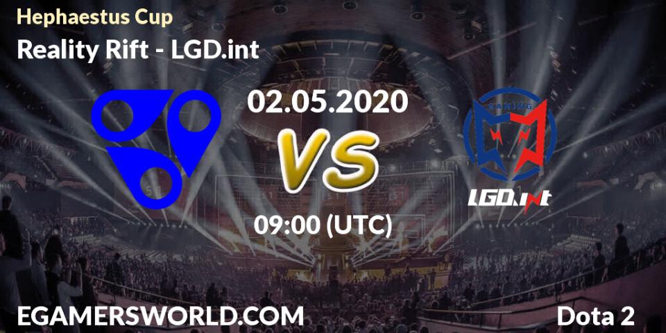 Reality Rift vs LGD.int: Betting TIp, Match Prediction. 02.05.2020 at 09:09. Dota 2, Hephaestus Cup