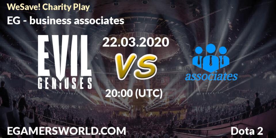 EG vs business associates: Betting TIp, Match Prediction. 22.03.2020 at 19:34. Dota 2, WeSave! Charity Play