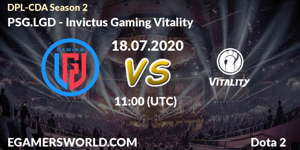 PSG.LGD vs Invictus Gaming Vitality: Betting TIp, Match Prediction. 18.07.20. Dota 2, DPL-CDA Professional League Season 2