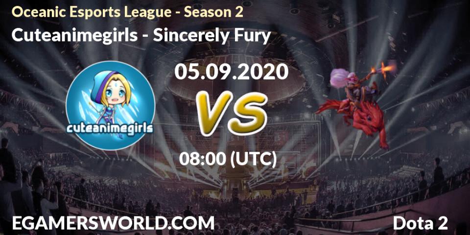 Cuteanimegirls vs Sincerely Fury: Betting TIp, Match Prediction. 05.09.2020 at 08:27. Dota 2, Oceanic Esports League - Season 2