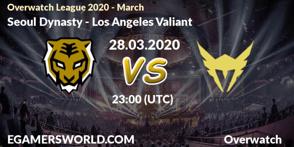 Seoul Dynasty vs Los Angeles Valiant: Betting TIp, Match Prediction. 28.03.2020 at 22:00. Overwatch, Overwatch League 2020 - March