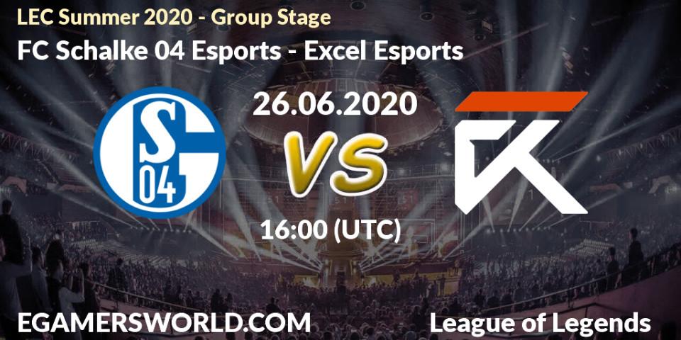 FC Schalke 04 Esports vs Excel Esports: Betting TIp, Match Prediction. 31.07.20. LoL, LEC Summer 2020 - Group Stage