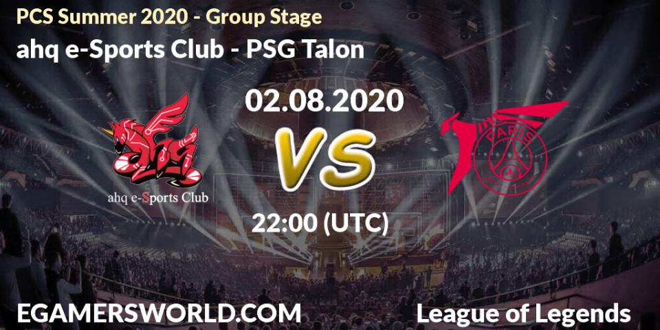 ahq e-Sports Club vs PSG Talon: Betting TIp, Match Prediction. 02.08.20. LoL, PCS Summer 2020 - Group Stage