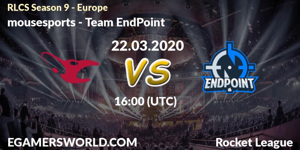 mousesports vs EndPoint: Betting TIp, Match Prediction. 22.03.20. Rocket League, RLCS Season 9 - Europe