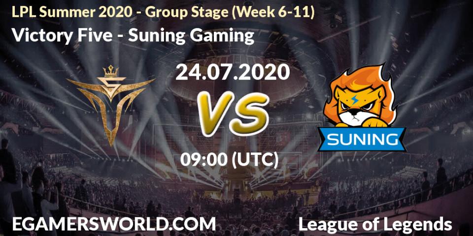 Victory Five vs Suning Gaming: Betting TIp, Match Prediction. 24.07.20. LoL, LPL Summer 2020 - Group Stage (Week 6-11)