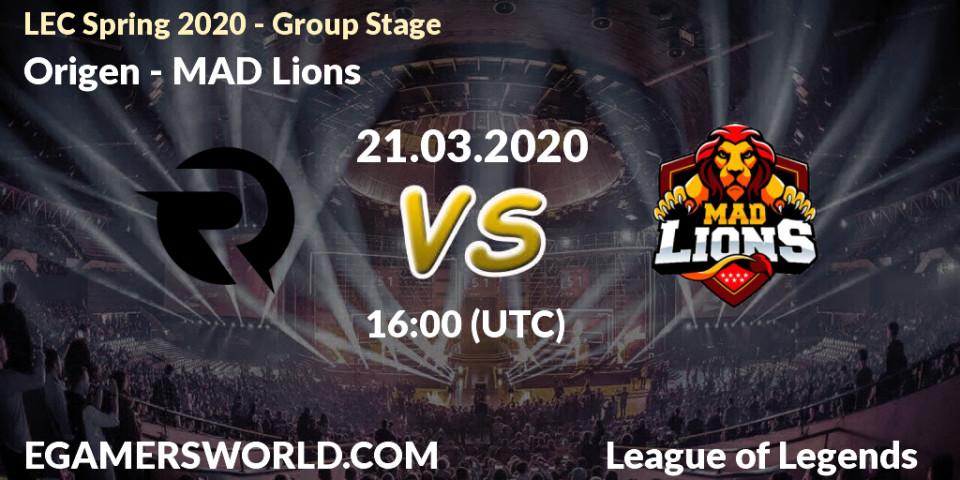 Origen vs MAD Lions: Betting TIp, Match Prediction. 28.03.20. LoL, LEC Spring 2020 - Group Stage